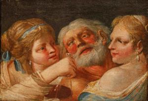 Scuola veneta, metà del XVIII secolo, Loth e le figlie